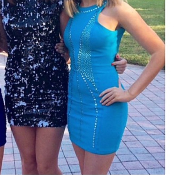 BEBE bodycon blue dress - Picture 4 of 5